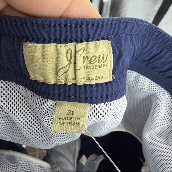 J. Crew Navy Blue Hybrid Swim Trunks Shorts sz 30 7" Inseam J0057 - Picture 5 of 8